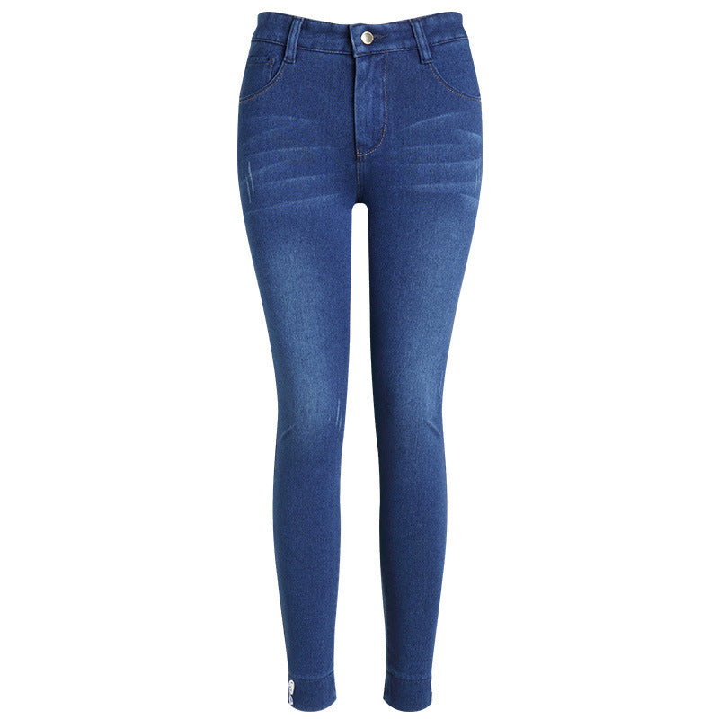 Damjeans med Broderi Hög Midja Stretch – Slim Fit Cropped Indigo Jeans 25–34 2026