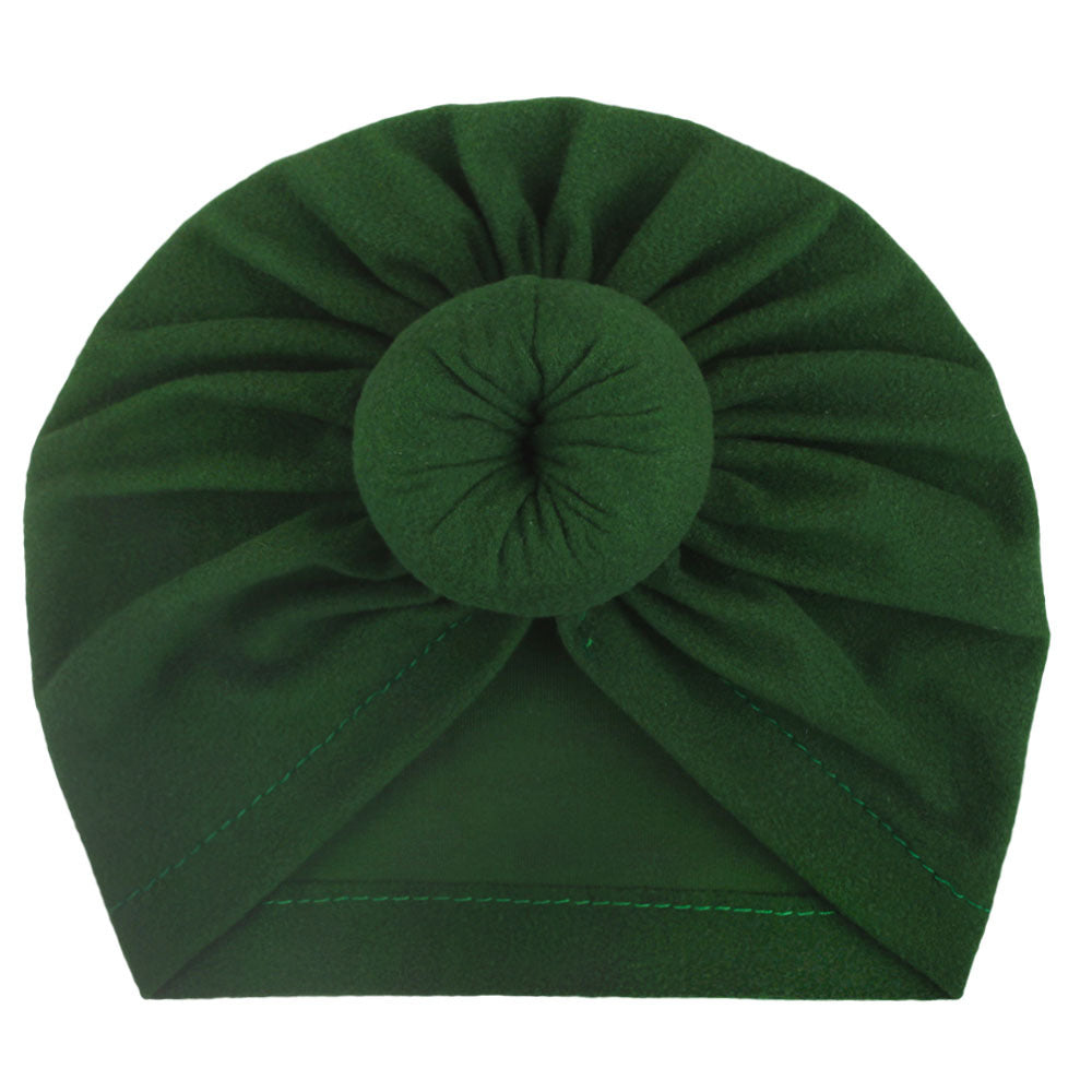 Babyturbanhatt med Knut – Enfärgad Andningsbar Varm Vindtät 11 Färger Unisex 1–2 År x-18129 2026