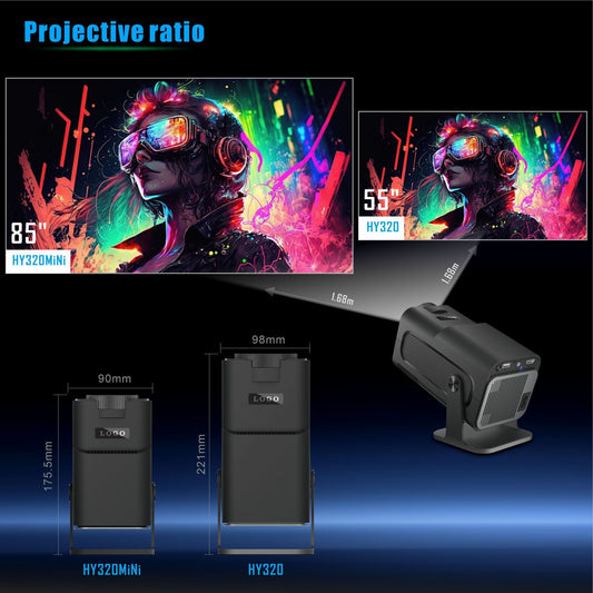 HY320 HD Projector 4K Short Focus Home Cinema Wall Projection