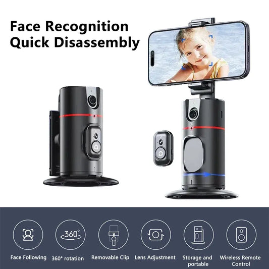 P02 AI-gimbal med Ansiktsspårning och Gestkontroll – 360° Stabilisator för Smartphone