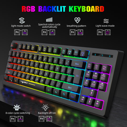 L100 Trådlöst 87-tangentbord med 2,4G och RGB – 1800 mAh, 36h Batteritid (Vit/Svart)