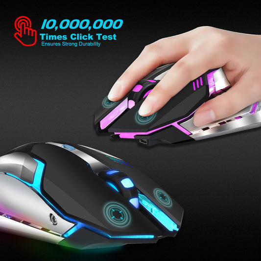 Trådlös Gaming-mus med 2,4G, 600 mAh Batteri och RGB-belysning – 2400 DPI, 6 Knappar