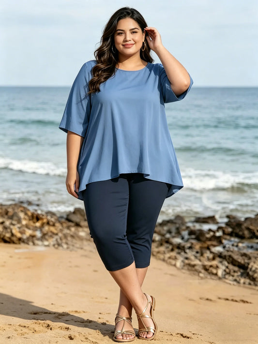 Dam Plus Size Capri Leggings 2026 – Hög Midja Magkontroll Stretch Yoga Träning 0XL–5XL