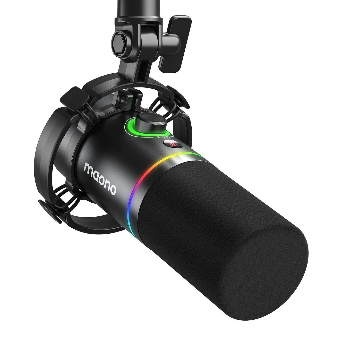 MAONO PD200X XLR/USB Dynamic Microphone for Gaming Recording Streaming Youtube Metal Mic with Software Tap-to-Mute Gain Knob