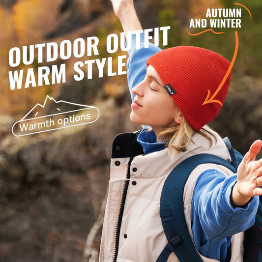WRELS Merino Wool Beanie for Men Women Soft Fisherman Beanie Warm Knitted Winter Hat Watch Cap Skullie for Cold Weather