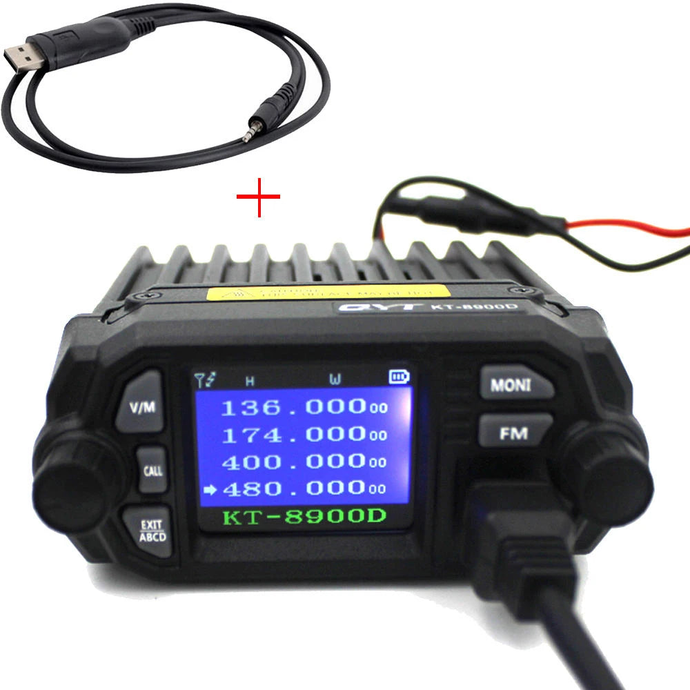 QYT KT-8900D 25W Dual Band Quad Display 136-174&400-480MHz Large LCD Display Mobile Radio KT8900D
