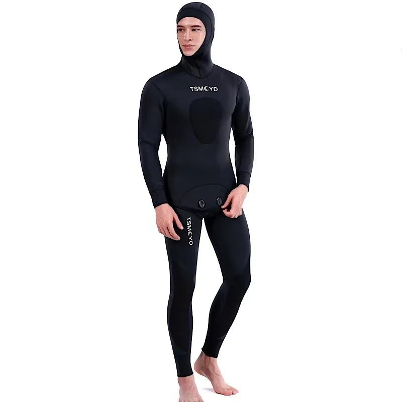 Diving Scuba Under Water Fishing SCR 3MM Black Neoprene Wetsuit Spearfishing Fishing Cold Warm Winter Two-piece Diver Suit