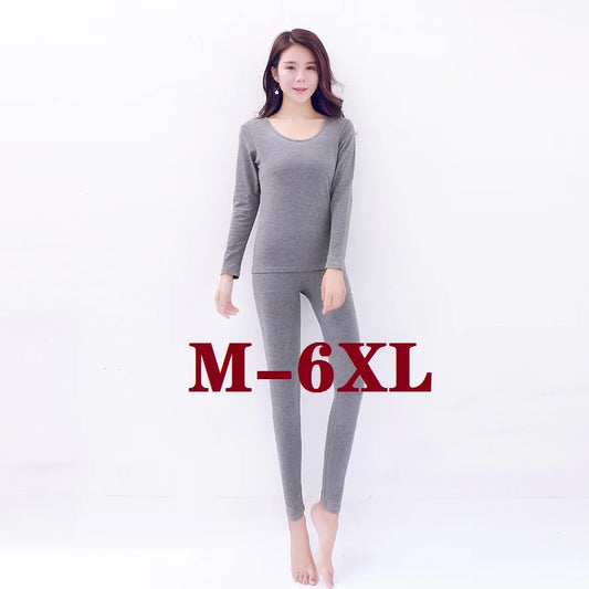 Termounderställ Plus Size Dam – Sömlöst, Varmt, Flerfärgat, M–6XL