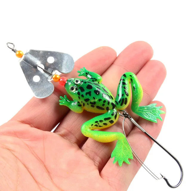 Double Propeller Thunder Frog Fishing Lure 9cm/13.6g Floating Bionic Soft Lure Carp Fishing Artificial Crankbait Minnow Lure