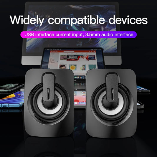 Mini USB-datorhögtalare med 3D-stereo för PC och laptop