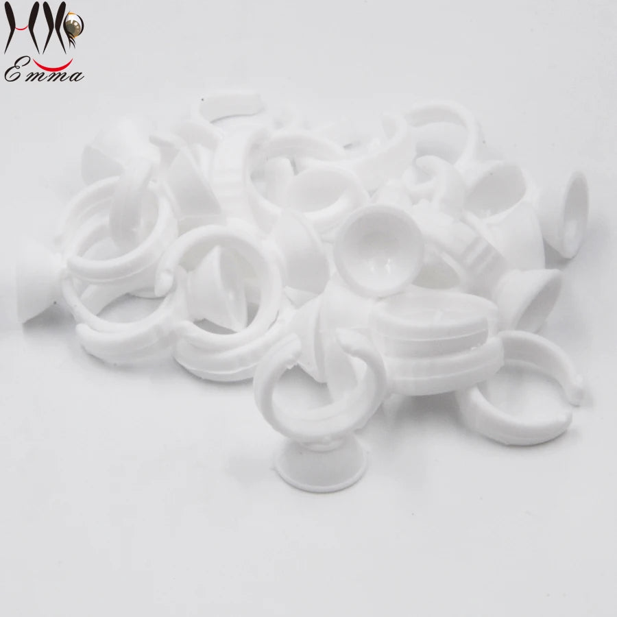 New 100pcs Wholesale Plastic White Tattoo Ink Ring For Eyebrow Permanent Makeup Small Size Tattoo Ink Holders Tattoo Supplies