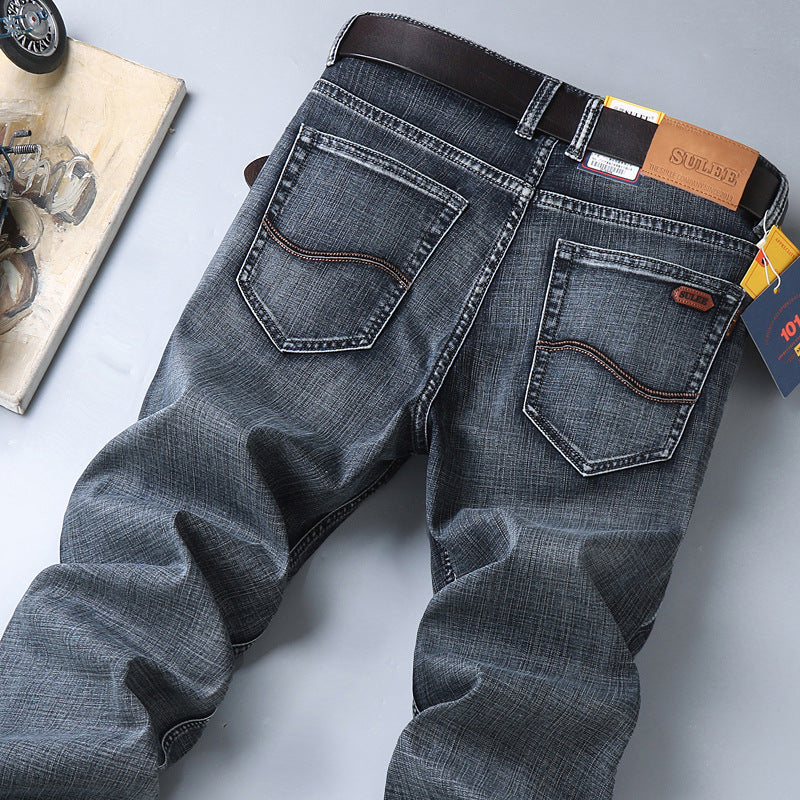 Herrjeans Straight Leg Stretch – Sulee Business Casual Denim Tvättad Allväders W28–W40 2026