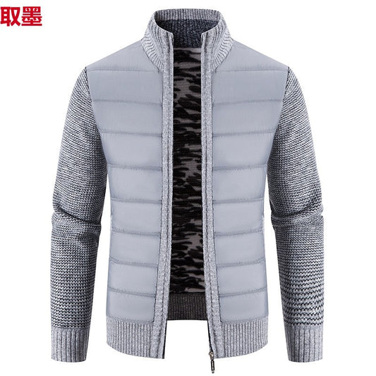Herr Cardigan Kofta – Tjöck Polyester Ståkrage Långärm Lös Casual Vinter 5 Färger Storlek M–3XL