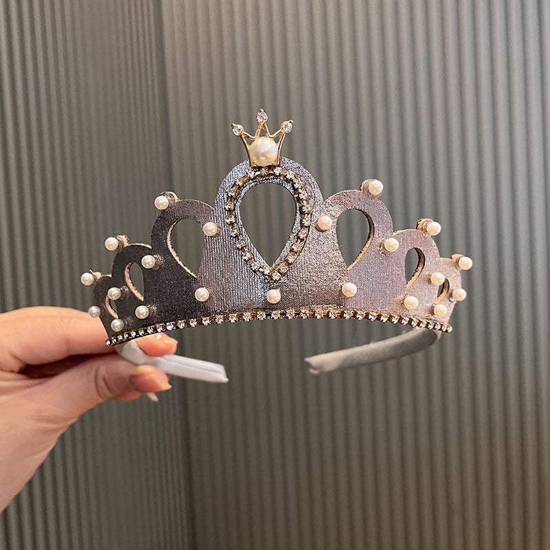 Prinsess Krona Hårband Flickor – Handgjord PVC Kristall Koreansk Stil Födelsedag Föreställning 0–10+ År 2026