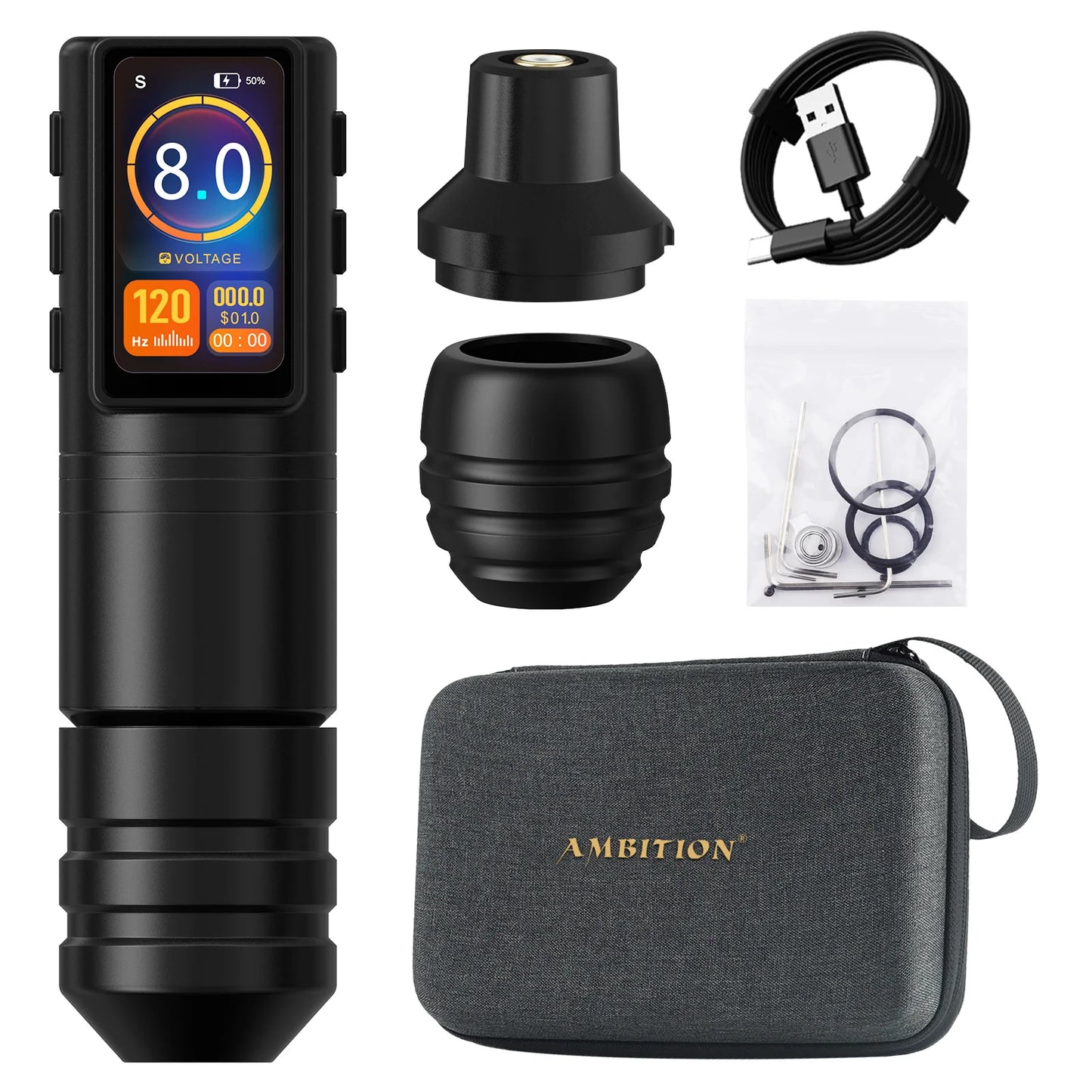 Ambition Ninja Pro+ Wireless Tattoo Machine Billing Battery Professional Rotary Pen Strong Coreless Motor 2000mAh for Artister