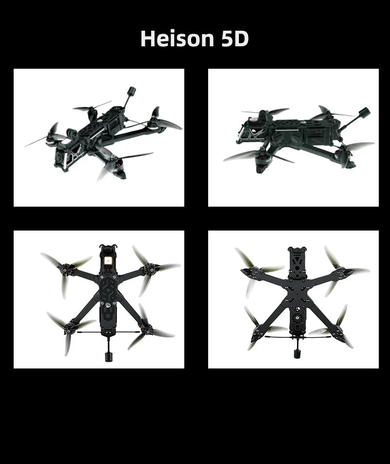SEQURE SQFPV 5 tum FPV-drönare 225mm 6S 8S Heison 5D med analog VTX Freestyle Cine FPV Drönare RC Quadcopter