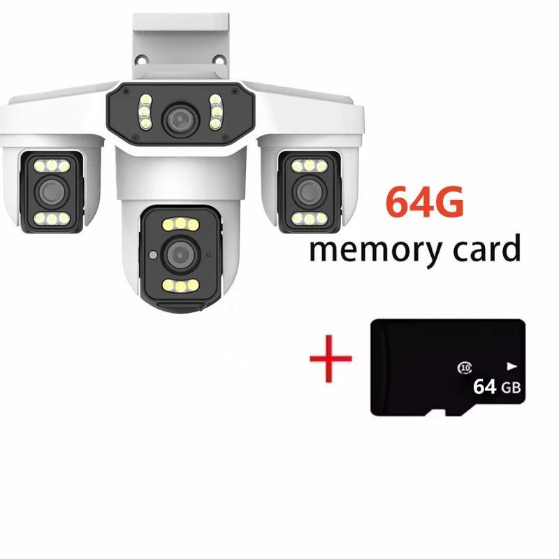 15MP Wifi IP Camera Three Lenses 8K PTZ Four Lens Outdoor Smart Home Wireless Surveillance Cameras Onvif Baby Monitor YOOSEE