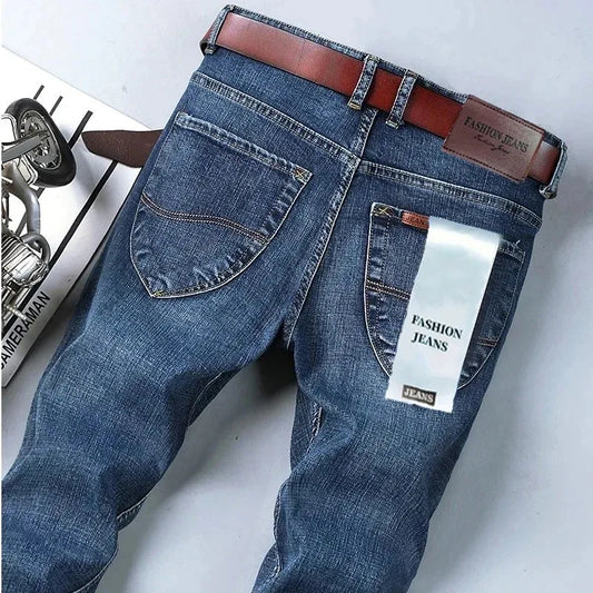 Business-jeans för herr – rak passform, stretch-denim, casual och kontor