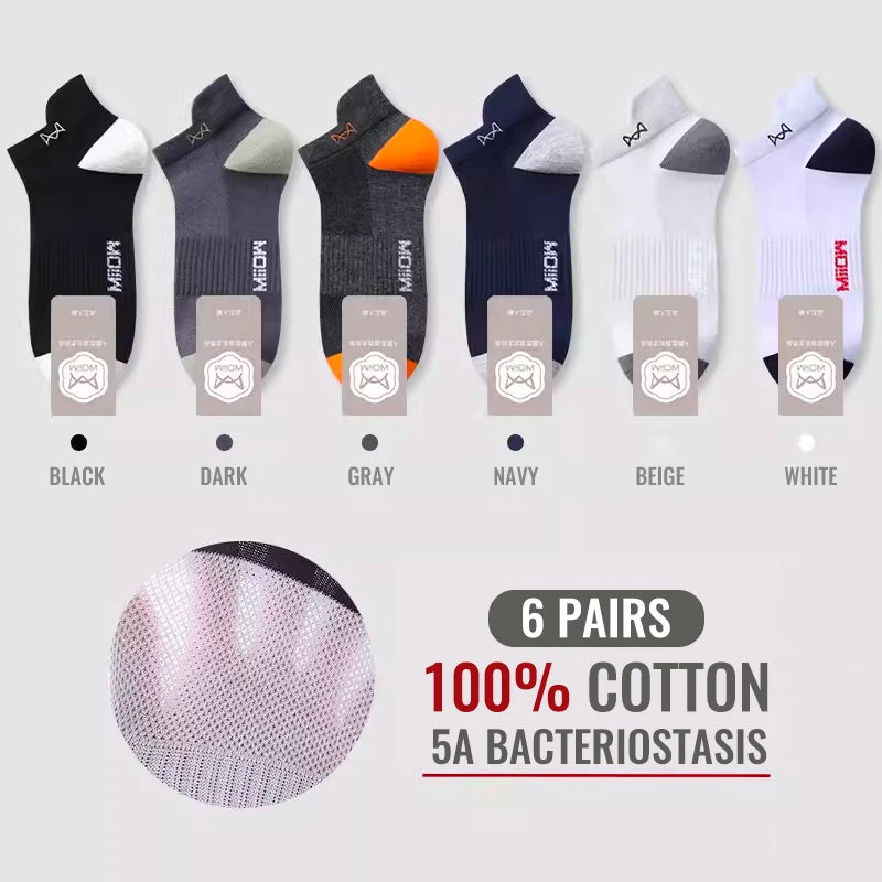 MiiOW Herr Ankelstrumpor 100% Bomull – 6- eller 12-pack, Deodorant, Antibakteriell, Hälskydd