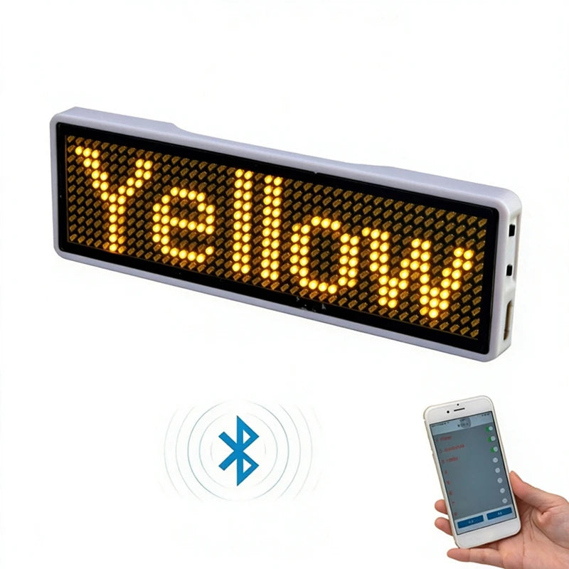Bluetooth LED Module Name Badge DIY Programmable Scrolling Message Board Mini LED Display HD DIY Electronic Kit