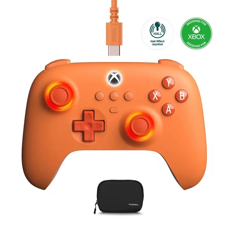 8BitDo Ultimate C Kabelansluten Xbox Handkontroll – Hall Effect GuliKit RGB Fire Ring USB Xbox Series X|S/One/PC Windows 10/11