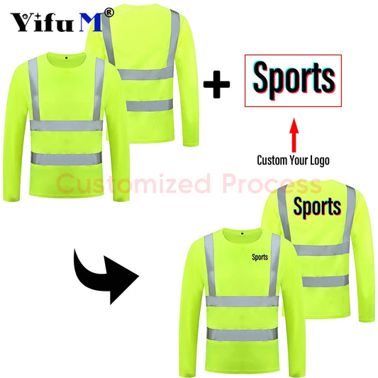 DIY Logo Outdoor Sports Fluorescent High Visibility Safety Work Shirt Breathable Work T Shirt Reflective Vest T-shirt Quick Dry