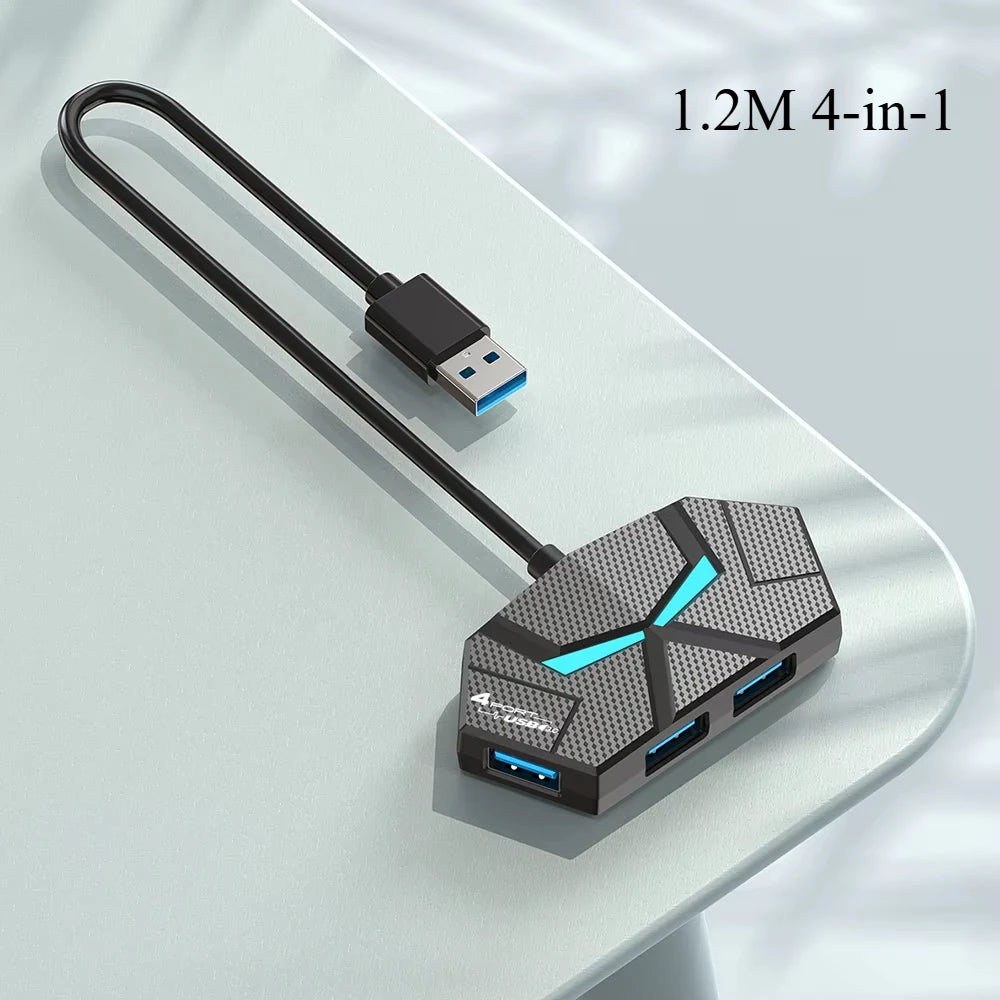 USB 3.0-hubb med 4 eller 7 portar – 0,6 eller 1,2 m