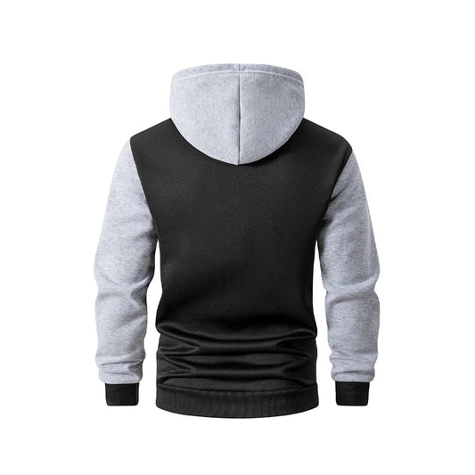 Herr Oversized Hoodie med Dragkedja – Casual Sweatshirtjacka, 3 Färger