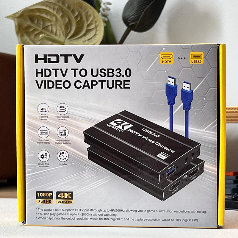 MS2131 Capture Card USB 3.0 – 1080p/60Hz HDMI Videoinspelning för PS4/5, Xbox & OBS Streaming