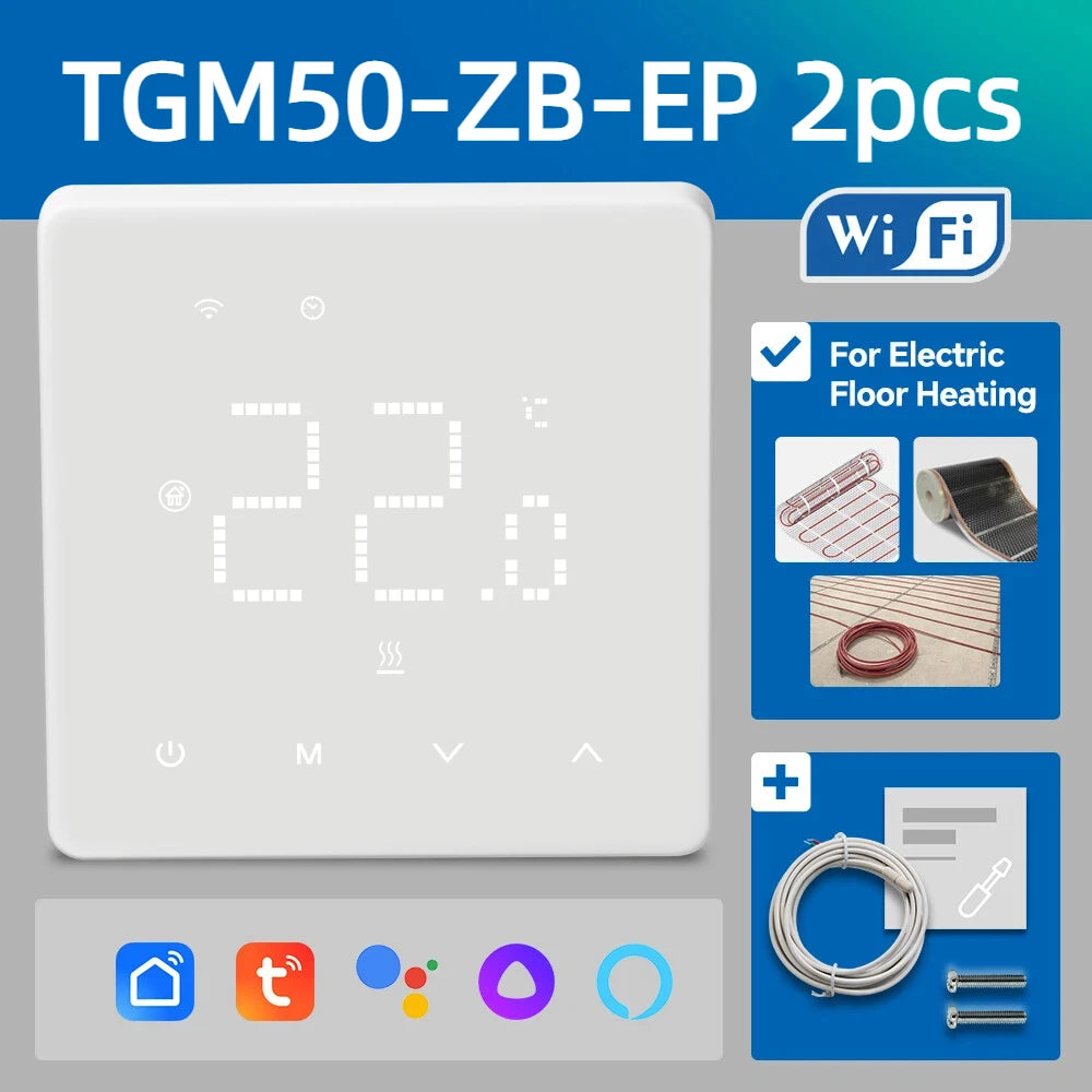 Beok Zigbee-termostat för elektrisk golvvärme 16 A – 2–4-pack