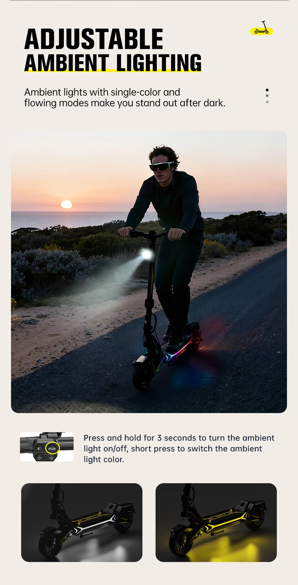 OOTD SR1 hopfällbar elscooter med 10-tumsdäck och skivbroms