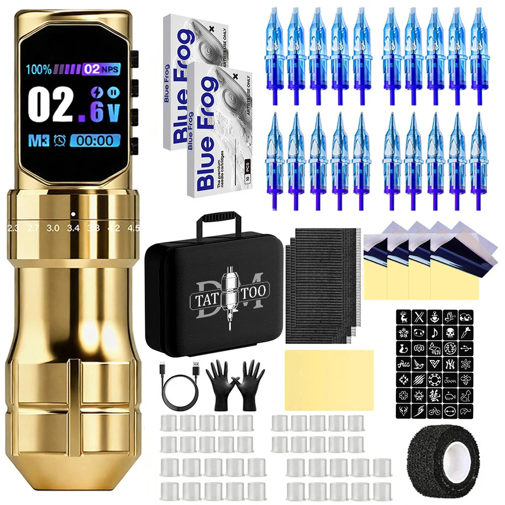 DM Tattoo Kit Tattoo Machnie Kit Tattoo Pen Kit For Permanent Makeup Tattoo Machine Kit Wireless Tattoo Gun Kit
