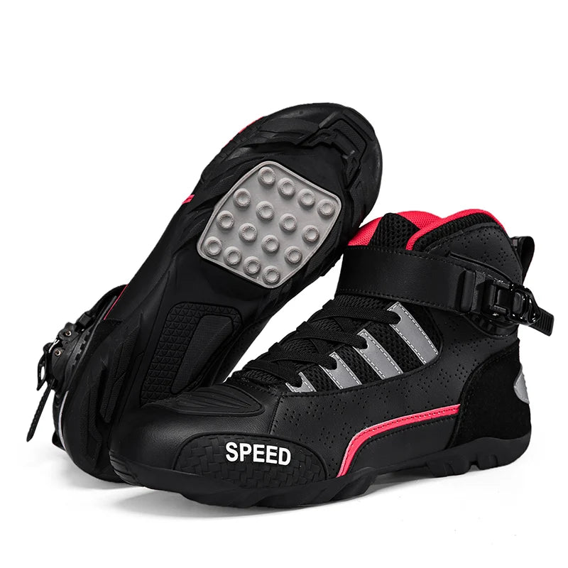2026 New Leather Motos Breathable Anti Slip Wear-resistant Riders Boots Motorcycle Boots Men Motorbike Racing Ankle Length Shoes