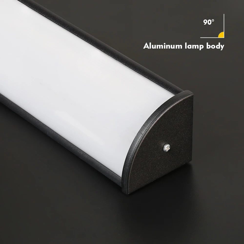 Modern Lång LED Vägglampa Utomhus – IP65, Fjärrdimmer, Varmvit/Kallvit, Svart/Silver, 55–145CM, 20–50W