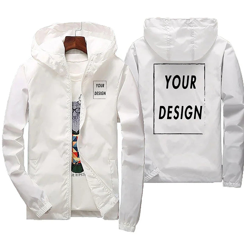 Customized Name: Autumn Jacket, Men's Waterproof Windbreaker, Casual Clothing, Plus Size 7Xl, Black Outdoor Sportswear