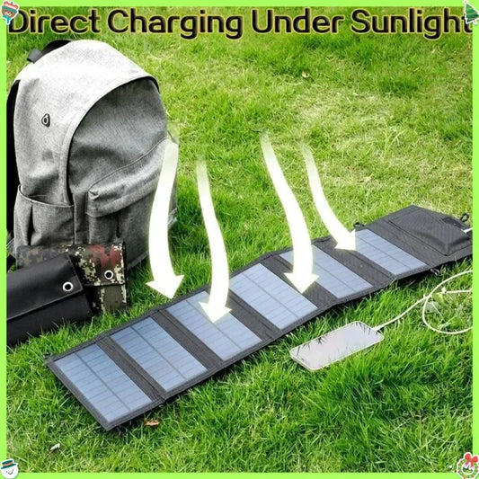 Vikbar Solpanel 15W – 6-delad, USB 5V DC, Portabel, Camping & Vandring, EU-lager (Spanien)