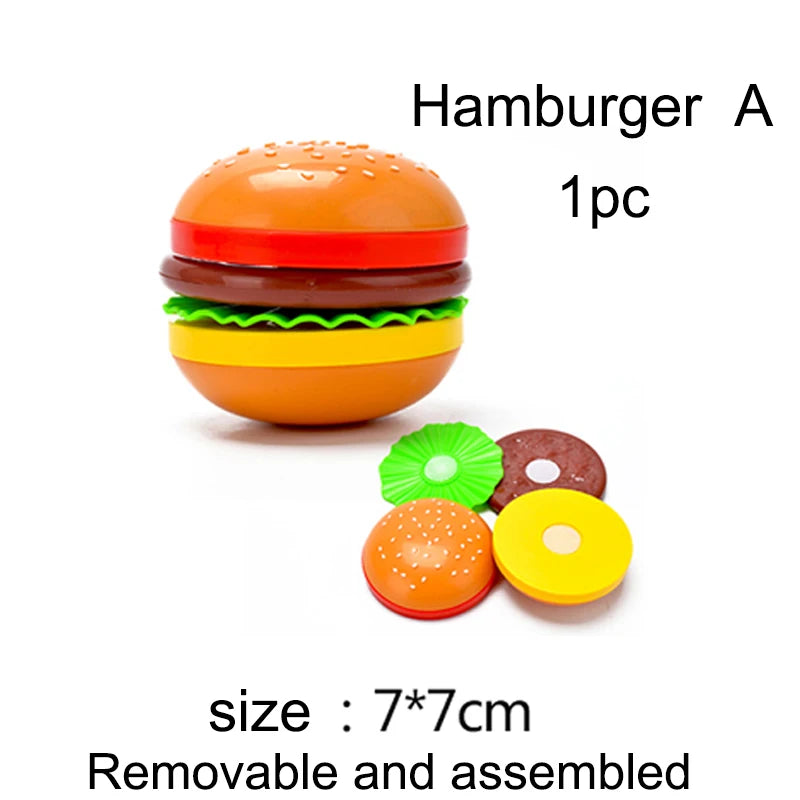 Låtsasmat för barn – hamburger, varmkorv och pommes för rollekar