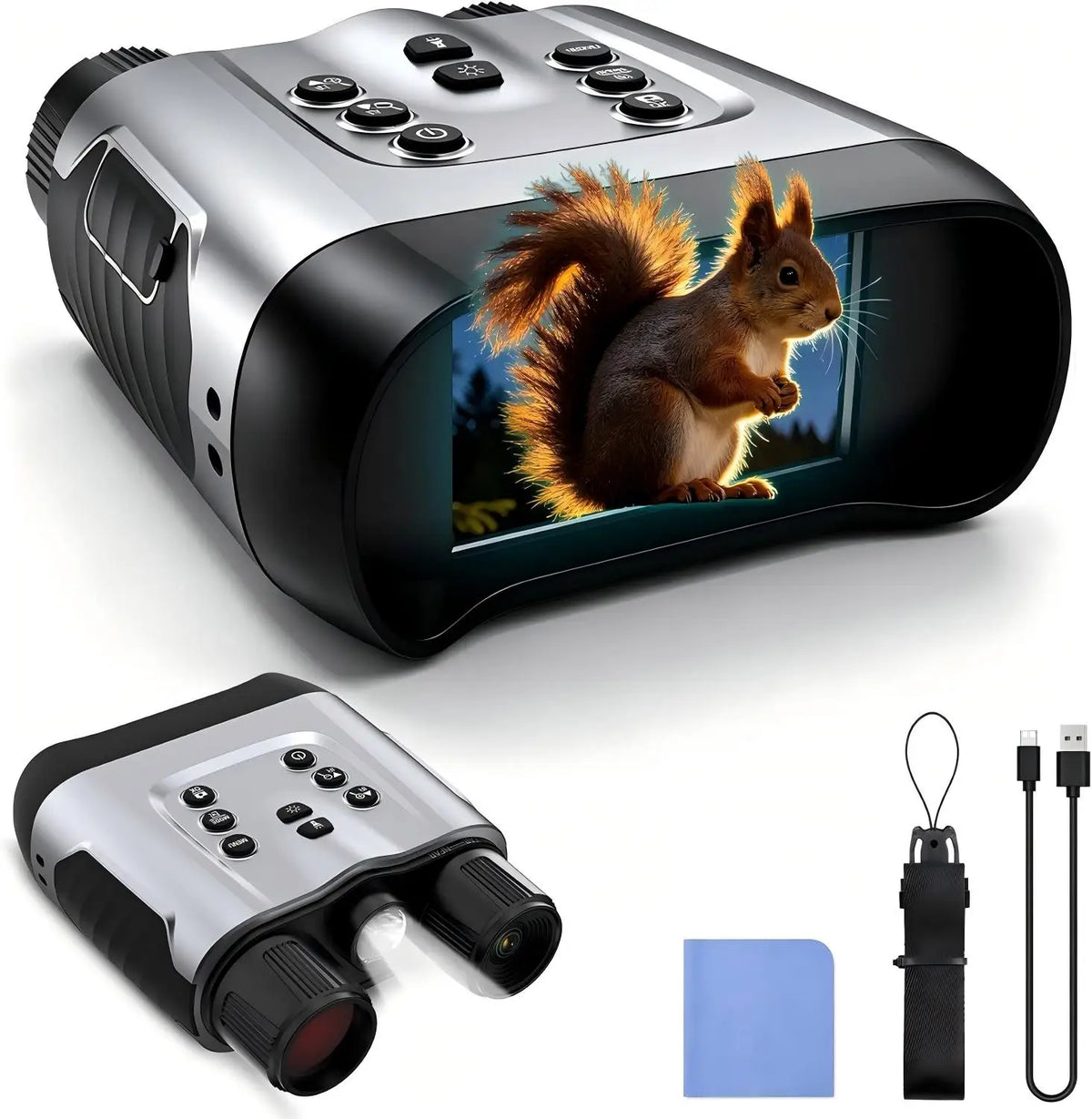4K Night Vision Goggles with Holographic Display, Night Vision Binoculars 9000mAh Battery 1314 FT Range