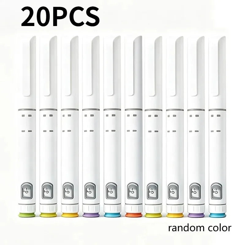 20PCS 3ml Disposable Injection Pen Portable Colorful Peptide Pen Self-Injector Pen 60U Suitable For Tattoo Tool Magic Pen
