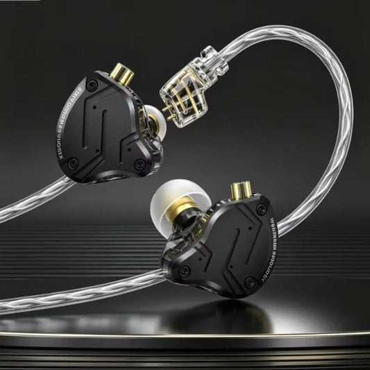 KZ ZS10 Pro X HiFi Hörlurar 4BA+1DD Hybrid IEM – Avtagbar Kabel Metallhölje Ljudisolering Gaming Audiofil Med/Utan Mikrofon