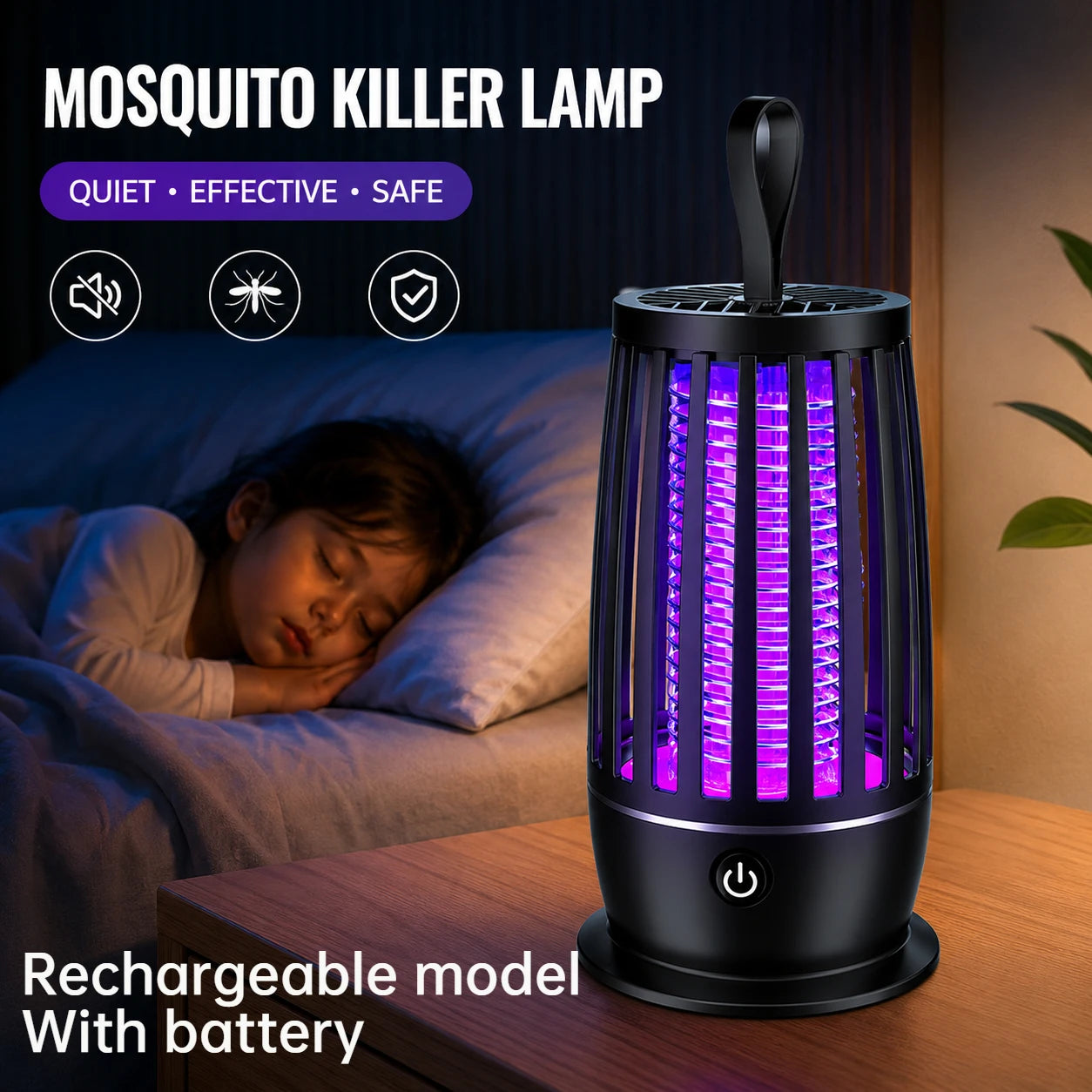 Mosquito Killer Lamp Two-in-one Ultraviolet Mosquito Trap Electric Insect Catcher USB Quiet Night Light Outdoor Mosquito Killer
