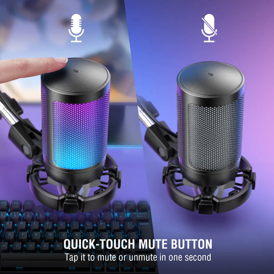 FIFINE USB Spel-mikrofonkit för PC och PS4/5