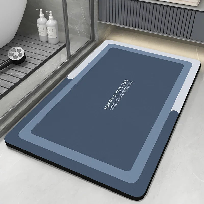 VIKAMA Premium Diatomaceous Earth Bathroom Mat - Absorbent Quick-Dry Anti-Slip Foot Rug for Shower Area Home Decor