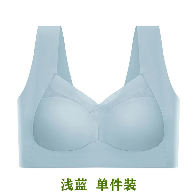 Woman Top Bra Sexy Push Up Bra Seamless Ice Silk Underwear Women Unwired Ring Sleep Lingerie Fitness Sports Bralette Invisible