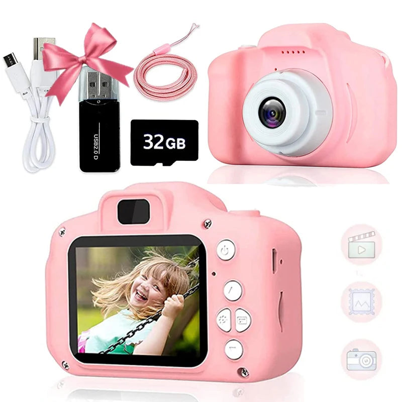 Super Cute Children Camera 1080P HD Toddler Digital Video Camera 2.0-inch Kids Camera with Silicone Cases Toys for Christmas