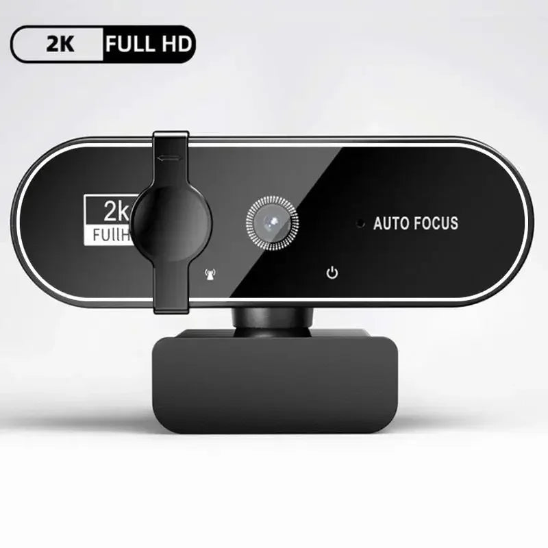 Webbkamera 4K/2K/1080p USB med Autofokus & Inbyggd Mikrofon – för Streaming, Videomöten & Laptop