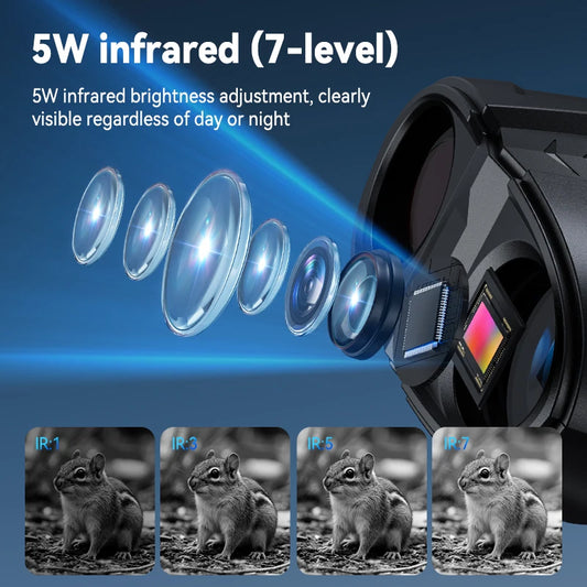 INSKAM 345 digital nattkikare med 2,8-tumsskärm och 10× zoom