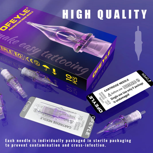 YILONG Kassett-tatueringsnålar 10-pack – RL/RS/RM/M1 Engångs Steriliserade för Maskin, Ögonbryn & PMU Eyeliner 2026