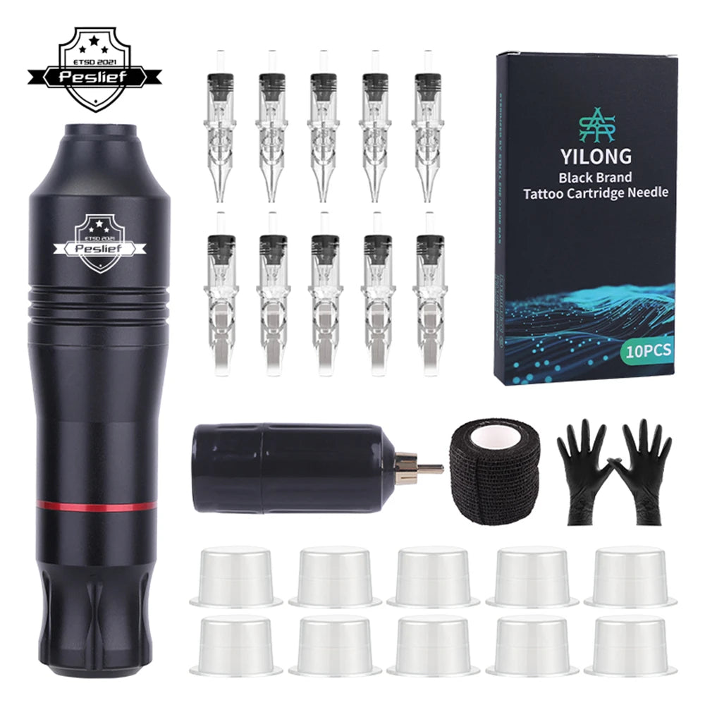 New Complete Wireless Tattoo Kit Tattoo Pen with 1500mAh LED Cordless Tattoo Power Supply And for Professiona Tattoo Artist
