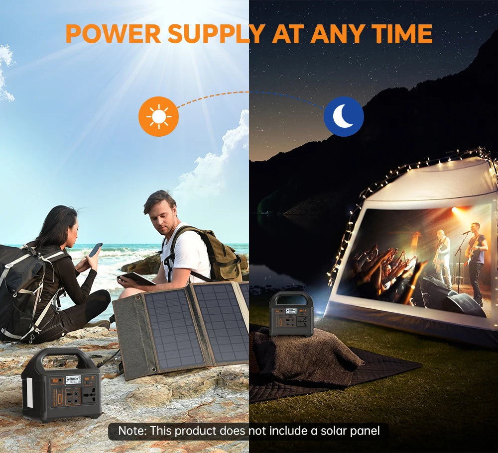 Jsdsolar 200W Portable Power Station 153.6Wh Battery for Fishing Outdoors Camping RV Emergency Energy Mobile Power Supply 220V Output Solar Generator With LED Light Support UPS